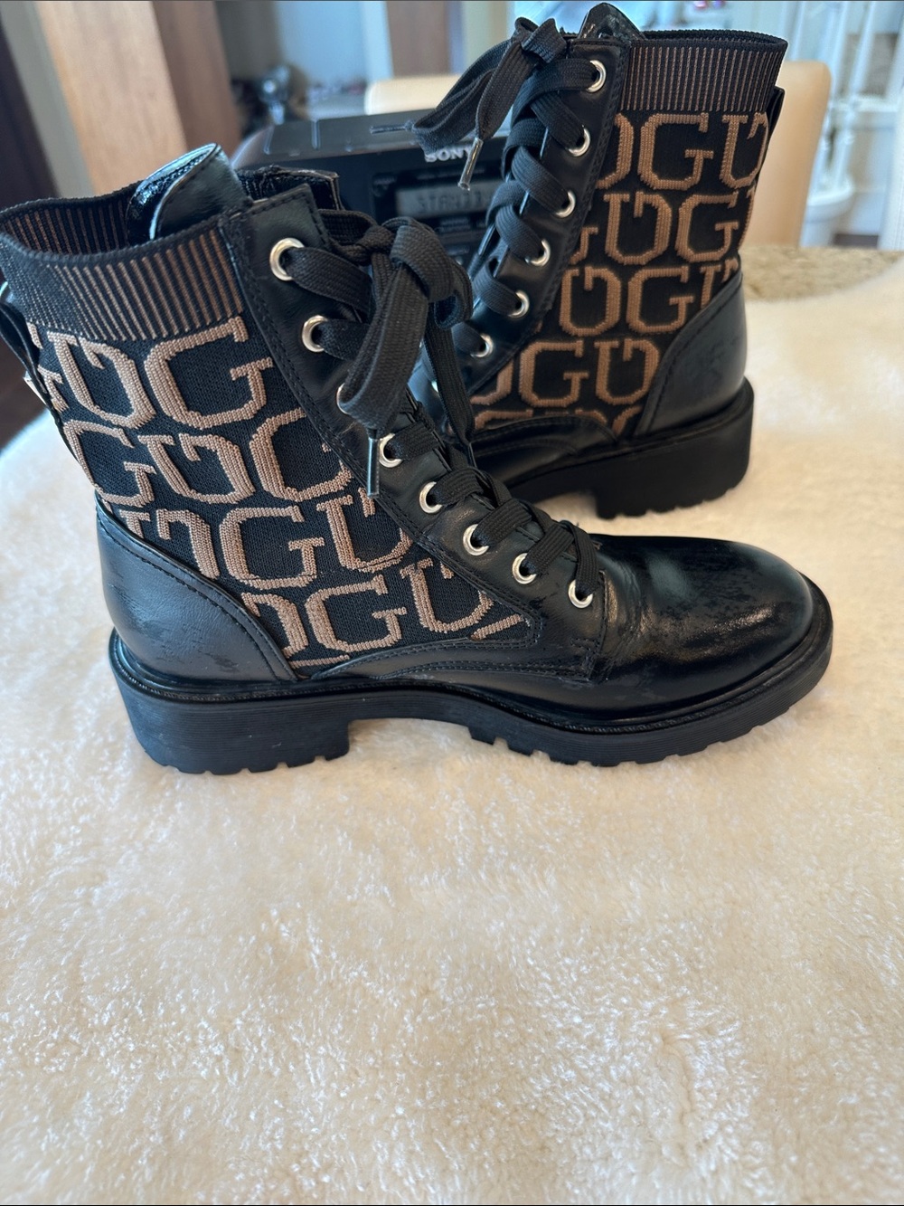 Guess Olivia knit combo boot